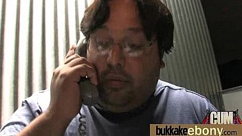 Dirty ebony whore banged and covered in cum interracial 6