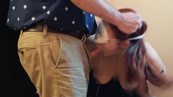 Raven grey gets a blindfolded bdsm facefuck