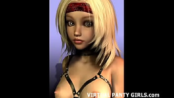 Topless 3d anime babe teasing in tight lingerie Topless 3d anime babe teasing in tight lingerie