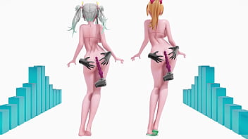 Anime girls enjoy being penetrated by toys mmd by vectorcell