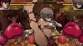 Tiny fighter’s tight pussy stretched to the limit – she loses her bikini in epic