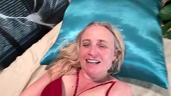 Pov view of masturbating my prolapse pussy in my new hot lingerie