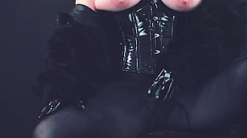 Pussy play in lace lingerie stockings fetish and shiny clothes erotica arya grander