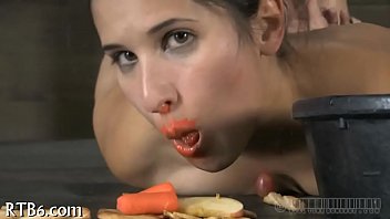 Painful clamping for beauty's titties