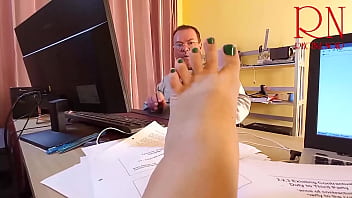 Grow like a tower giant secretary in the office the manager guy is very surprised by her height long video