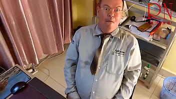 Grow like a tower giant secretary in the office the manager guy is very surprised by her height long video