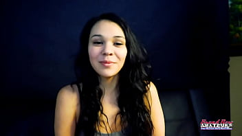 Lovely brunette coed sabrina gets her twat fucked and swallows the cumshot