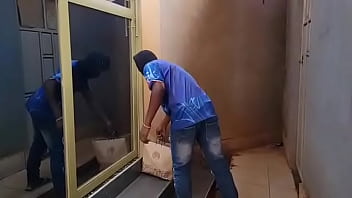 Two horny sisters fuck the neighbor in a threesome