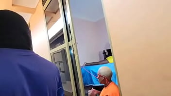 Two horny sisters fuck the neighbor in a threesome