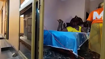 Two horny sisters fuck the neighbor in a threesome