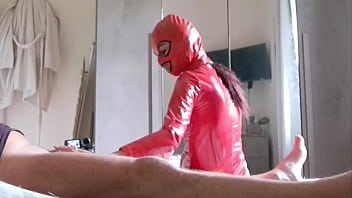 Preview milf in latex catsuit gives blowjob and swallows cum
