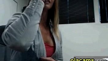 Busty milf show shaved pussy on webcam