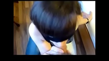 Girl sucks cock and gets tongue creamed