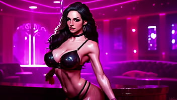 Yennefer from the witcher striptease teasing bib boobs ai