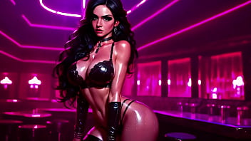 Yennefer from the witcher striptease teasing bib boobs ai