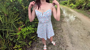 Masturbating outdoors on a public walk way