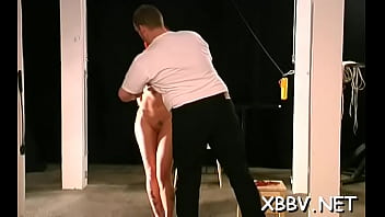 Maid is gently fingering her tight cooter