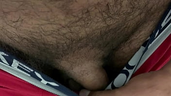 Brown guy masturbating in bathroom