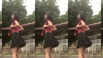 Solo girl skirt dance