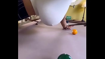 A man fucks a whore in a billiard room