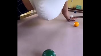 A man fucks a whore in a billiard room