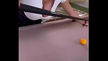A man fucks a whore in a billiard room