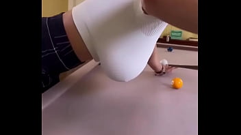 A man fucks a whore in a billiard room