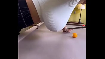 A man fucks a whore in a billiard room