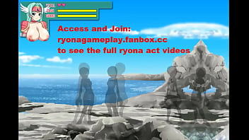 Cute green haired lady having sex with invisible men in erotic hentai ryona game video