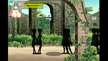 Cute green haired lady having sex with invisible men in erotic hentai ryona game video