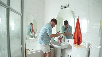 Ebony teen fucks 2 perverts at european hostel