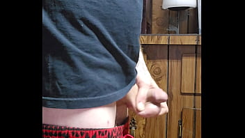 Showing off cock before getting hard