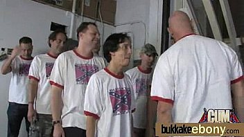 Busty ebony gets a whole load of cum 2