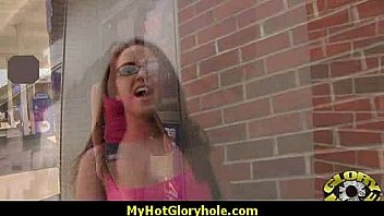 Hottie sucks and fucks black cock for cusmhot at gloryhole 15