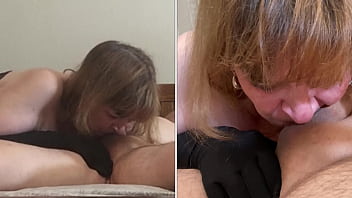 Old mature slut gives an elegant blowjob