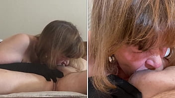 Old mature slut gives an elegant blowjob