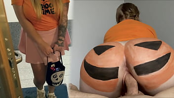 Big ass halloween pumpkin with sexy busty blonde olivia bay