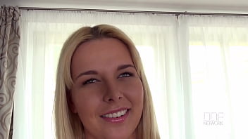 Tall czech blonde babe teases in lingerie and naked