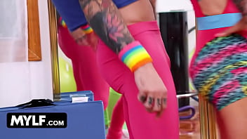 Three milfs get cock cardio