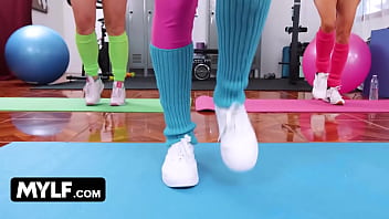 Three milfs get cock cardio