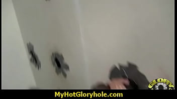 Horny lady enjoys gloryhole cocksucking interracial 18