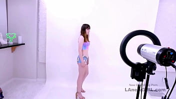 Adorable brown haired model got seduced by the producer