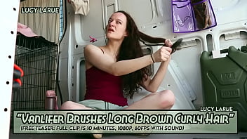Taking care of my long hair ~ lucy larue in "vanlifer brushes long brown curly hair”