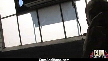 Horny ebony bukkake gangbang 23