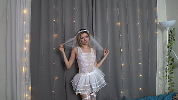 Bride rides big dildo