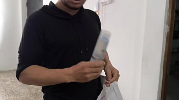 Seductive wife offers husband a special and dirty gift on their wedding anniversary