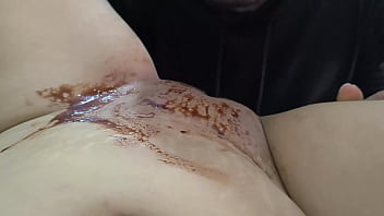 Seductive wife offers husband a special and dirty gift on their wedding anniversary