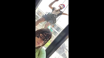 Crazy public threesome and backstage blowjob