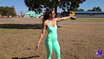 Latina fitness babe flashes in public then gets fucked hard at home – naomi rides trevor 'til he cums