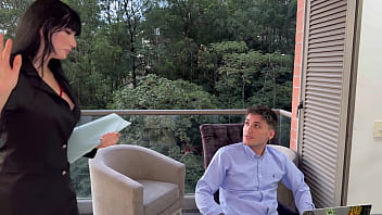 Horny boss wants her employee to pay with his dick for his mistake